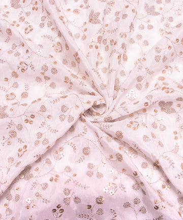 White Embroidery Pure Viscose Uppada Fabric